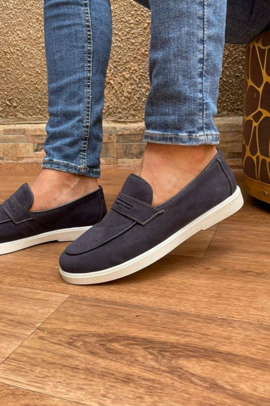 Mocassin BLEU NUIT moderne chic_décontracté : (Old Money)