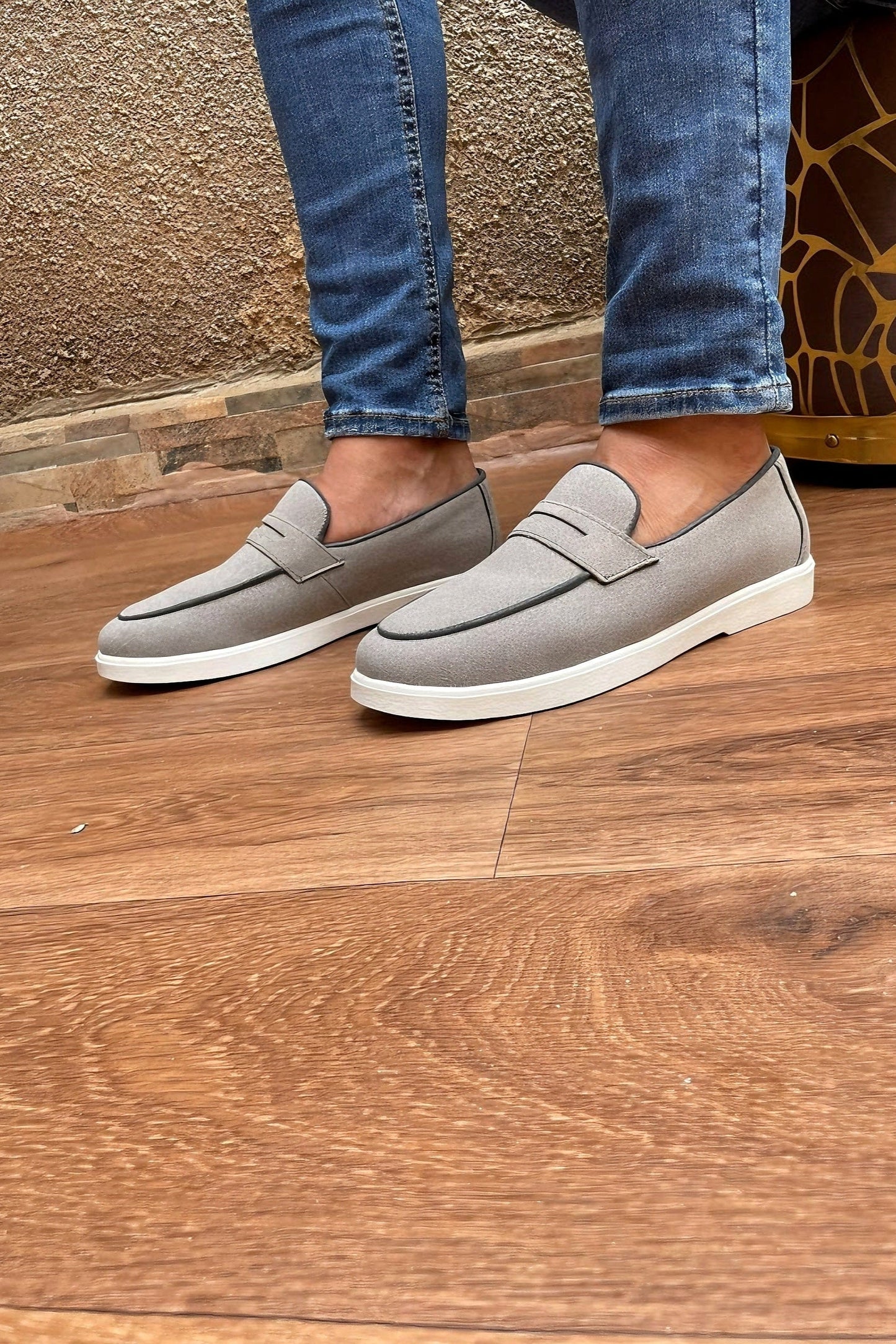 Mocassin GRIS moderne chic_décontracté : (Old Money)